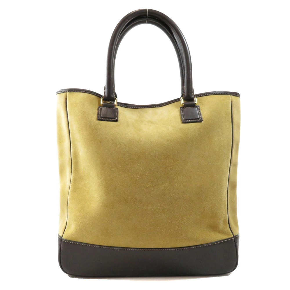 Loewe brown leather yellow suede Anagram Tote Brown Yellow